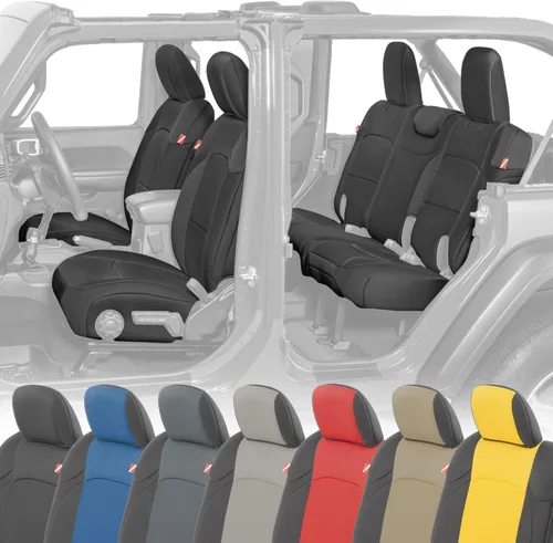Miniatura 17 de Diver Down Neoprene Seat Cover Set - Fits Jeep JL 2-Door 2018-2026 Wrangler - Front and Back Seat Set - Custom Fit - Soft Padded Cushion Feel