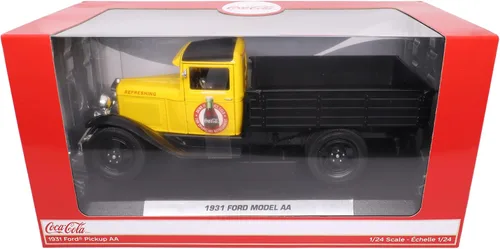 Miniatura 4 de Motor City Classics Coca-Cola Diecast coleccionable Ford Modelo AA 1931 (versión amarilla) escala 1:24 424023 con licencia
