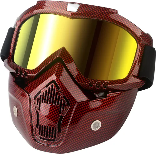 Miniatura 13 de Gafas de motocicleta con máscara facial desmontable, gafas de motocross de cara completa protectoras, gafas ATV, de bicicleta de tierra, MX