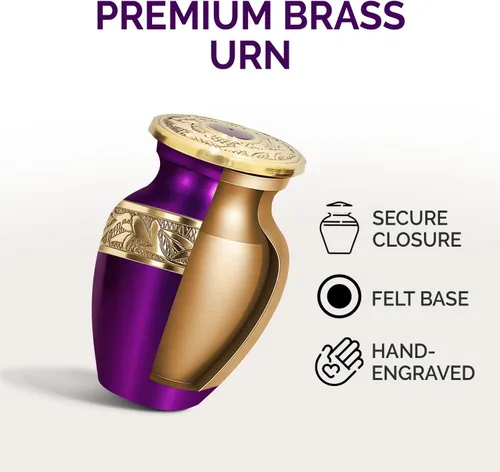 Miniatura 4 de Solace Forever Urna pequeña para cenizas humanas - Urna de recuerdo de mariposa para mujer - Mini urna conmemorativa hecha a mano con bolsa