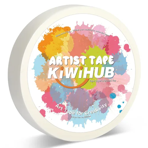 Miniatura 8 de Paquete de 2 cintas blancas de artista para papel de acuarela, cinta adhesiva de arte blanca para dibujar pintura, lienzo, enmarcado, sin ácidos