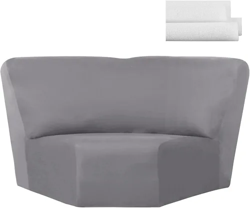 Miniatura 12 de Weysat Funda para Sofá de Esquina Elástica Funda para Sofá de Esquina Protector de Muebles para Sala de Estar Sofá Seccional Reclinable Funda