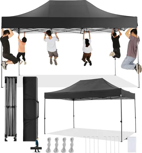 Miniatura 35 de COBIZI Toldo desplegable de 6.6 x 6.6 pies sin pared lateral, toldo resistente UPF 50+ para todas las estaciones, resistente al viento e Azul