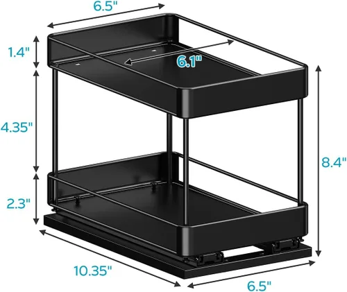 Miniatura 2 de Nieifi Organizador de especias para gabinete, estante vertical para especias, fácil de instalar, metal, 6.5 pulgadas de ancho x 10.35 pulgadas