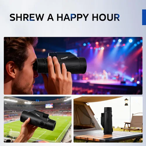 Miniatura 9 de Telescopio monocular de alta potencia HD de 10 x 42, 10 x 42 pulgadas, ultraligero y portátil, marco metálico BAK4, con adaptador de teléfono