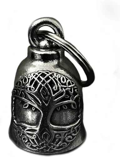 Bravo Bells Campana de Yggdrasil del árbol de la vida celta – Accesorio de campana de motociclista o llavero para la buena suerte en la carretera –
