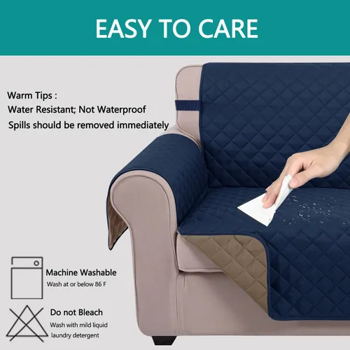 Miniatura 5 de U-NICE HOME Fundas para sofá tipo futón, reversibles, sin brazos, protector de muebles, funda para sofá, resistente al agua