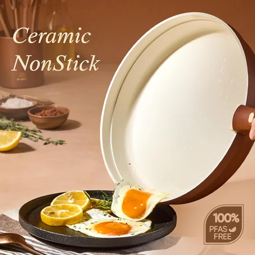 Miniatura 3 de CAROTE Juego de 22 utensilios de cocina de cerámica, juego de ollas y sartenes antiadherentes, asas extraíbles no tóxicas, aptos