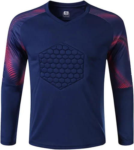 Miniatura 19 de TiaoBug Kids Boys Gladiator Goalkeeper Jersey Padded Goalie Shirt Soccer Jersey Sports Team Training Uniforms