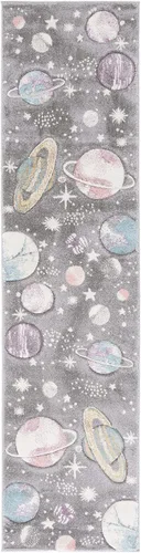 Miniatura 3 de SAFAVIEH Carousel Kids Collection - Alfombra de pasillo, 2 pies 3 pulgadas x 6 pies, gris y lavanda, no desprende pelusa y de fácil cuidado, ideal