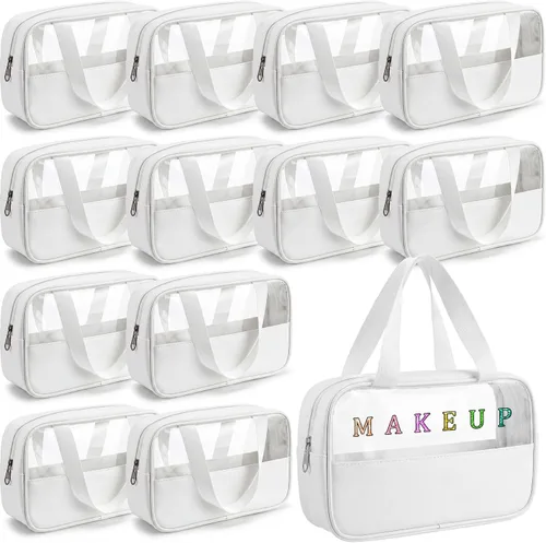 Miniatura 12 de Buryeah 9 piezas translúcidas bolsa de maquillaje organizador de artículos de tocador para mujeres y hombres, bolsa de viaje portátil impermeable