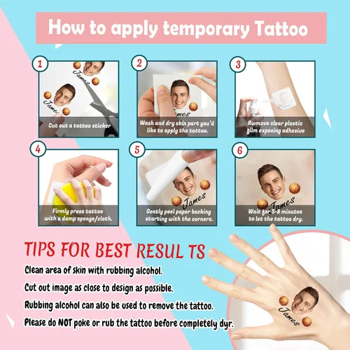 Miniatura 5 de Tatuajes temporales personalizados, tatuajes faciales personalizados para cumpleaños, bodas, despedidas de soltera, 1 juego de 15 piezas patrón 21