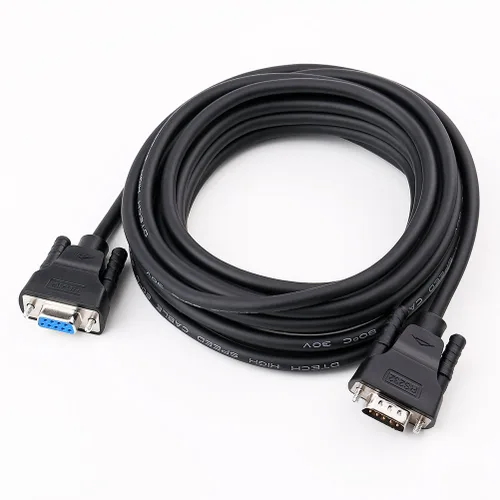 Miniatura 2 de DTech DB9 RS232 - Cable serie macho a hembra, cable de módem nulo, cruce de 7 cables para comunicación de datos (10 pies, negro)