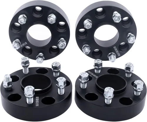 Miniatura 10 de 4 espaciadores de rueda centrados de 5 x 4.5 pulgadas (2.54 cm de espesor, pernos de 1/2 pulgada) compatibles con Jeep 5x114.3 para 1984-2001