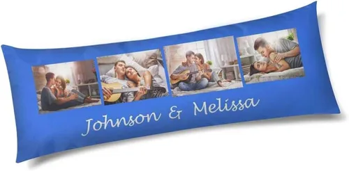 Miniatura 7 de InterestPrint Funda de almohada corporal personalizada de 21 x 60 pulgadas, con nombre de imagen, imagen, texto, funda de almohada corporal para N.º