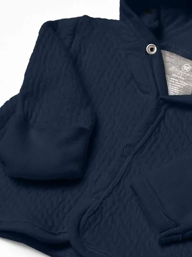 Miniatura 3 de HonestBaby Chamarras con capucha frontal a presión, parte superior con cierre lateral, sudaderas con capucha en algodón 100% orgánico para bebés