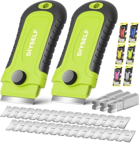 Miniatura 11 de DIYSELF 1 paquete de raspador de hoja de afeitar con 15 cuchillas adicionales, herramienta raspadora para limpiar ventanas, pintura, estufa, horno