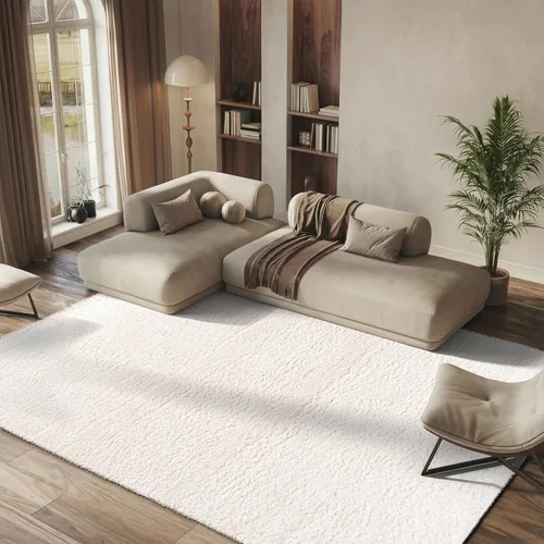 Miniatura 10 de SAFAVIEH Madrid Shag Collection - Alfombra redonda, 6 pies 7 pulgadas, color carbón, diseño sólido, no desprende pelusa y de fácil cuidado, 2 Carbón