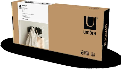 Miniatura 8 de Umbra Picket - Gancho en riel para entradas, 15 pulgadas de ancho x 6.5 pulgadas de alto x 1.75 pulgadas de profundidad, negro