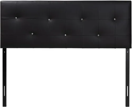 Miniatura 9 de Baxton Studio Dalini cabecera para interiores con botones de cristal de imitación, Vinilo, Blanco