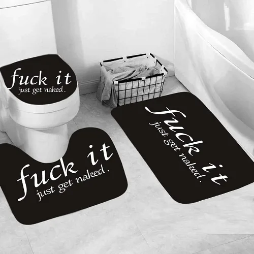Miniatura 8 de Fuck It Cortina de ducha Get Naked, tela de poliéster, lavable a máquina, impermeable, decoración de baño, ojales de cobre reforzado, regalo, 12