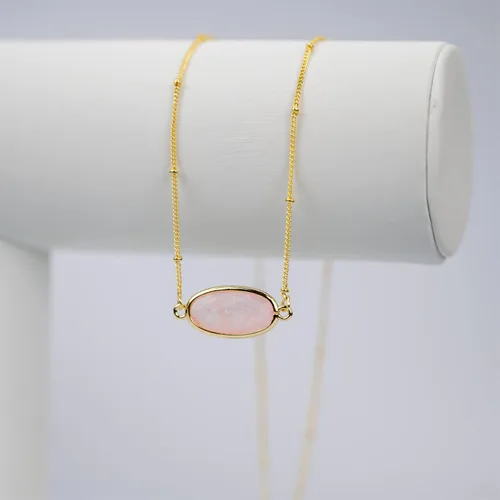 Miniatura 4 de Angelstones Collar con colgante de piedras preciosas naturales, collares de cristal curativo chapados en oro de 14 quilates para mujer