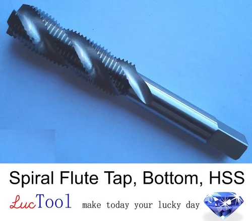 Miniatura 2 de Grifo de flauta espiral UNC 7/16-14 UNC para fondo GH3 Límite de 3 flautas HSS sin recubrimiento con acabado brillante. Luctool proporciona
