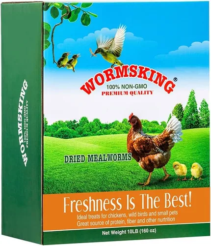 Miniatura 8 de WORMSKING Gusanos secos de harina de 2 libras para aves de corral, aves silvestres, sabrosa comida para pájaros