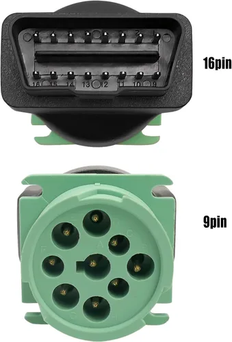 Miniatura 3 de OBD2 macho a verde J1939 adaptador hembra 9pin a 16pin