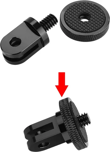 Miniatura 3 de Paquete de 6 adaptadores de trípode de cámara de aluminio de 1/4 "-20, compatible con cámaras de acción GoPro e Insta360, adaptador de montaje
