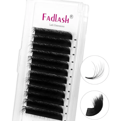 Miniatura 32 de FADLASH Extensiones de pestañas con rizo D, 0.07 mm, bandeja mixta fácil de usar, pestañas de volumen 2D-10D, autoaplicables, 15-20 mm