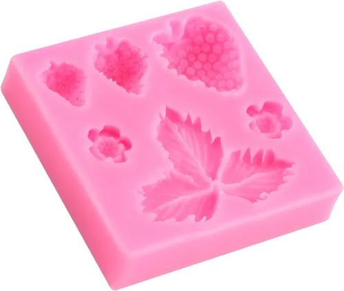 Miniatura 7 de ZiXiang Molde de silicona de fresa, hojas de fresa, moldes de fondant para decoración de pasteles de frutas, decoración de cupcakes, arcilla Estilo a