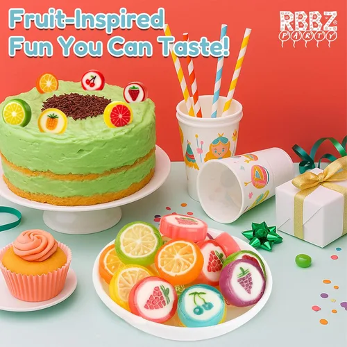 Miniatura 4 de Rebanadas de frutas en caramelo - Caramelo duro a granel 1 lb Bolsa de rebanadas de caramelo de fruta pequeñas envueltas individualmente