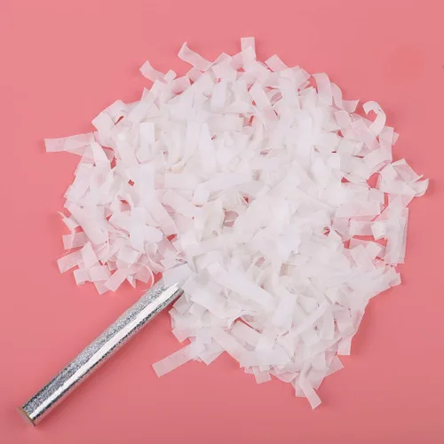 BATTIFE Paquete de 10 varitas de confeti blanco, palitos de confeti de papel de seda para celebraciones de bodas, aniversarios, cumpleaños, 7.8