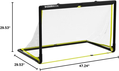 Miniatura 8 de BazookaGoal Portería desplegable de marco sólido original, mini portería de fútbol plegable para niños y adultos, poste de portería portátil, fácil