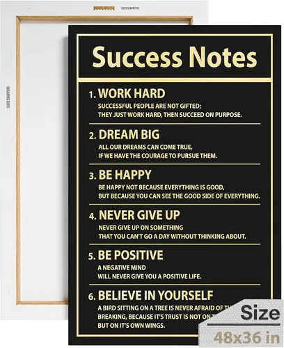 Miniatura 89 de Decoración de pared motivacional – Arte para colgar en la oficina, lienzo de reglas de trabajo, decoración de pared inspiradora, obra de arte En