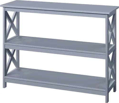 Miniatura 10 de Topeakmart Consola de 3 niveles y mesa de sofá con almacenamiento, mesa de entrada larga estrecha para espacios pequeños, estantería