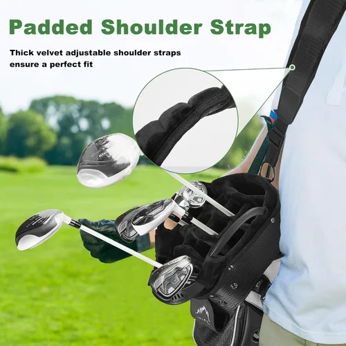 Miniatura 8 de UNIHIMAL Bolsa de carrito de golf de 14 vías con divisor de longitud completa, bolsa de golf de piel sintética de alta calidad con parte superior