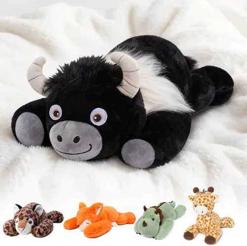 Miniatura 17 de Niuniu Daddy - Peluche con peso de dinosaurio verde de 24 pulgadas, almohada corporal grande para bebés, niñas o niños, juguete de felpa como regalo