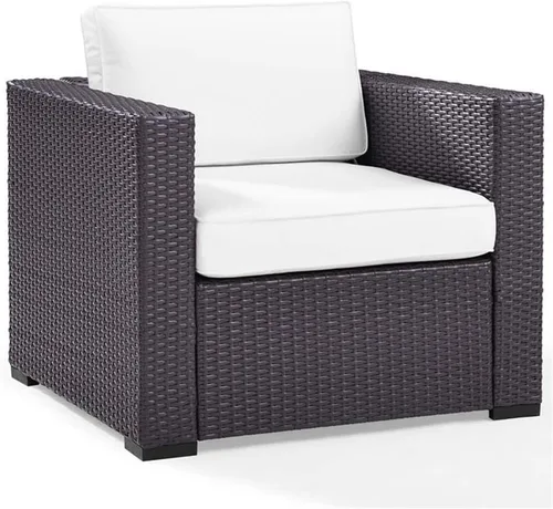 Miniatura 11 de Crosley Furniture Biscayne - Silla de exterior, sillas de mimbre para patio, porche, terraza, balcón, patio trasero, color marrón con cojines