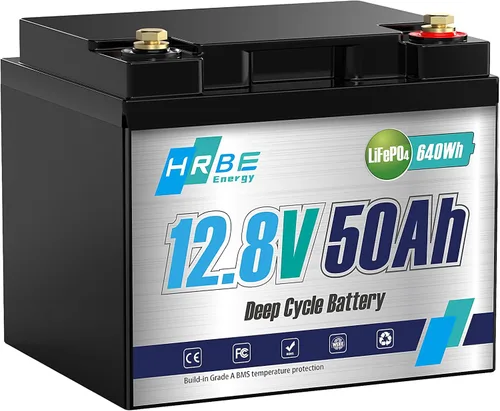 Batería LiFePO4 recargable de 12 V 50 Ah, batería de litio fosfato de hierro y litio de más de 3000 ciclos, perfecta para RV, sistema solar, motor