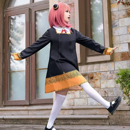 Miniatura 5 de Spy Family Anya Forger - Vestidos de cosplay de anime para mujer, disfraz de uniforme para mujer, conjunto completo