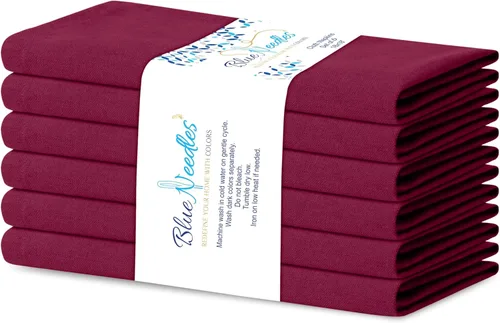 Miniatura 46 de Blue Needles - Juego de 12 servilletas de tela sólidas azul marino 100% algodón, servilletas de cena de 45 x 45 centímetros - Suave, reutilizable