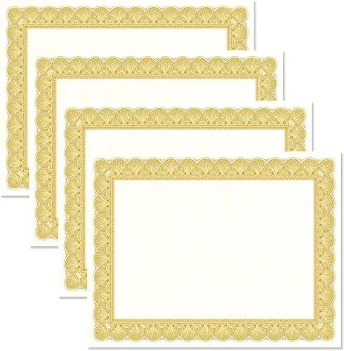 Miniatura 9 de Elite Blue & Blue Parchment Certificate Papers - Paquete de 100, compatible con impresoras láser y de inyección de tinta, para oficina, premios