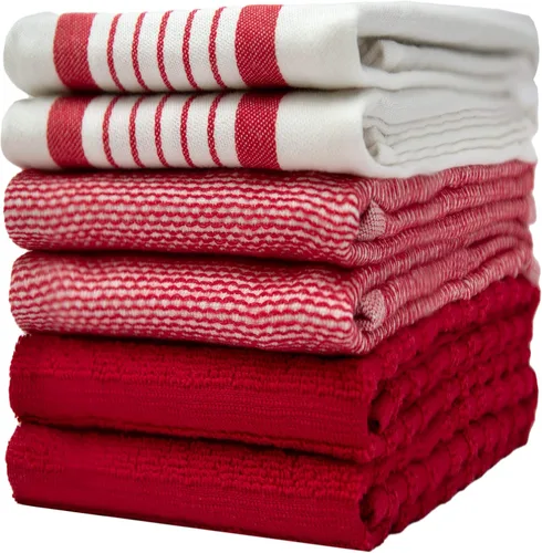 Miniatura 18 de Toallas de cocina premium (20"x 28", paquete de 6) Toallas de plato grandes de algodón Juego de textiles de cocina planos y de rizo altamente