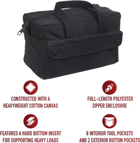 Miniatura 3 de Bolsa de herramientas mecánicas Rothco - Organización resistente para equipo y herramientas Negro
