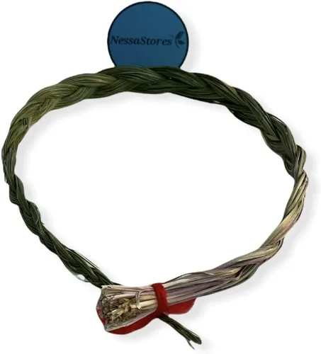 NessaStores Sweetgrass - Trenza de incienso para manchas – Hecho a mano de 20 a 25 pulgadas | Natural y aromático | JC-153 (1 unidad)