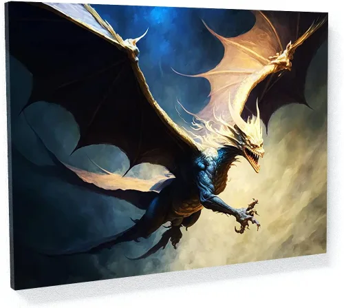 Miniatura 22 de Sense Canvas Dragon Creative 9 - Lienzo decorativo para pared, diseño de dragón para pared, póster grande para el hogar, 40 x 30 pulgadas, 0.75