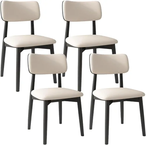 Miniatura 58 de YVYKFZD Solid Wood Dining Chairs, Kitchen Chairs Set with Curved Backrest, Leather Upholstered Dining Room Chair, Armless Living Room Chair, for