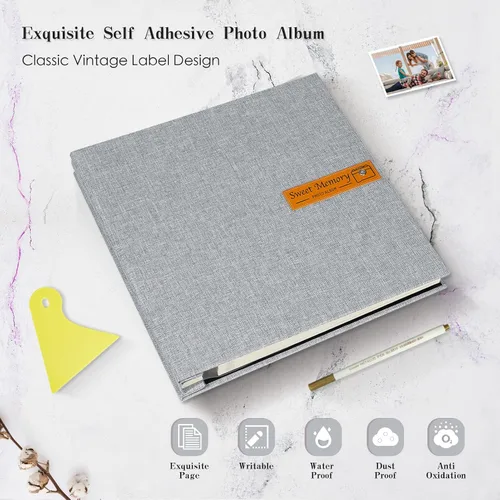 Miniatura 15 de Spbapr Álbum de fotos grande autoadhesivo magnético para manualidades, álbum de fotos DIY para fotos de 4 x 6, 5 x 7, 8 x 10, libro de recuerdos